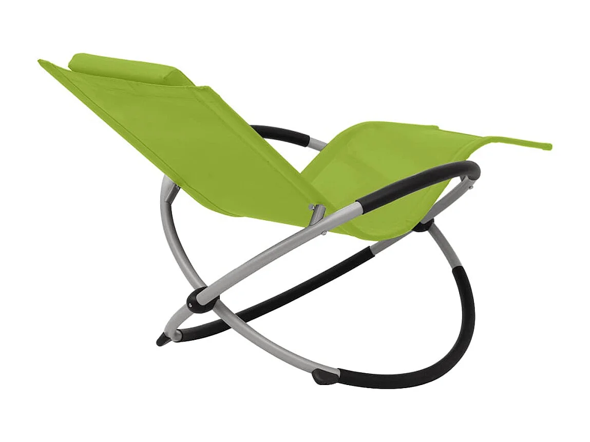 Lettino Prendisole Geometrico in Acciaio Verde