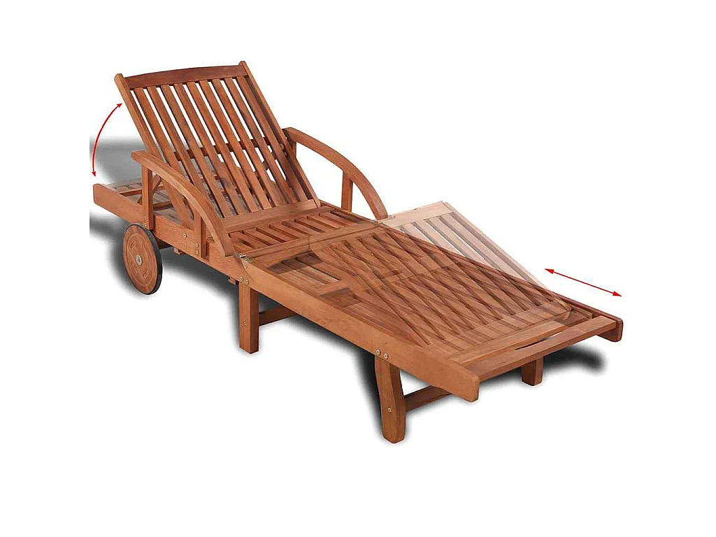 Chaise longue bois massif d'acacia