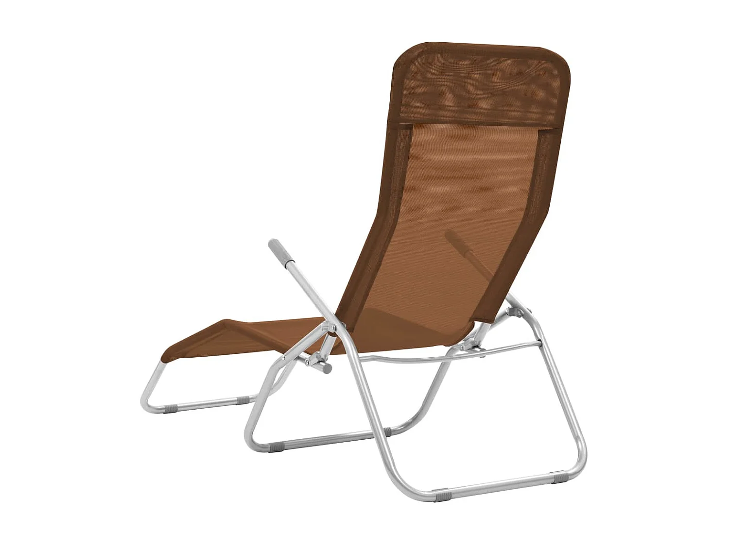 Chaises longues pliables lot de 2 Textilène Taupe