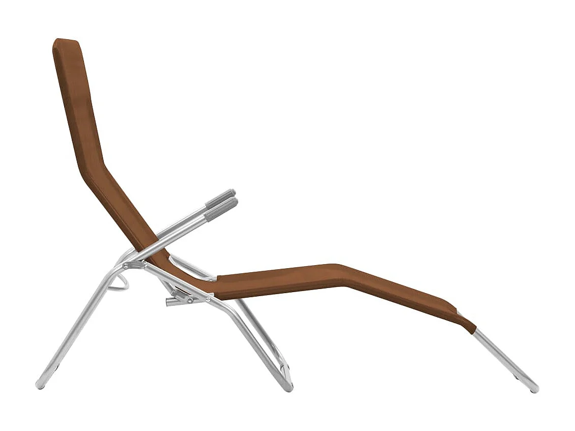 Chaises longues pliables lot de 2 Textilène Taupe