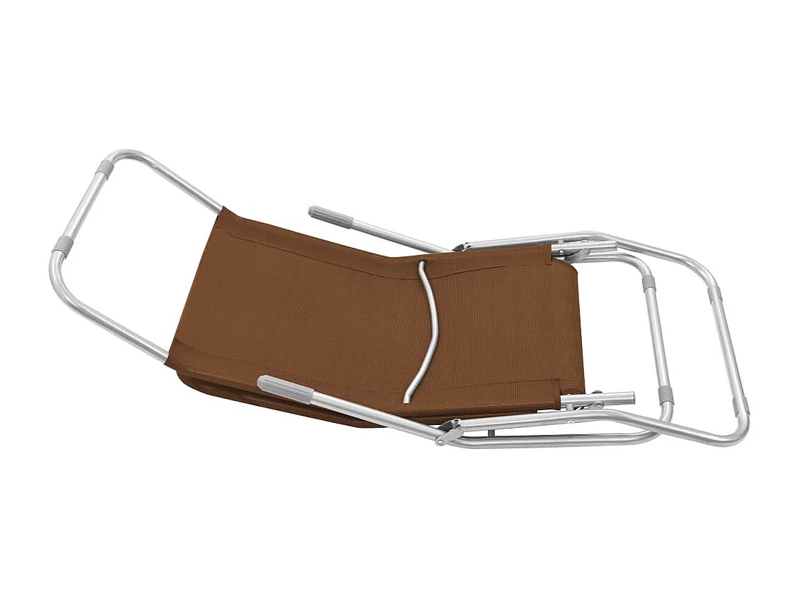 Chaises longues pliables lot de 2 Textilène Taupe