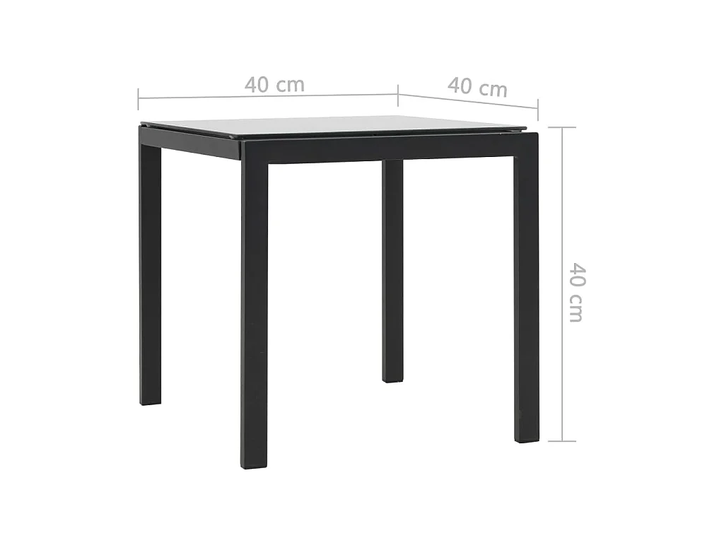 Espreguiçadeiras com mesa 2 pcs vime PE e textilene preto