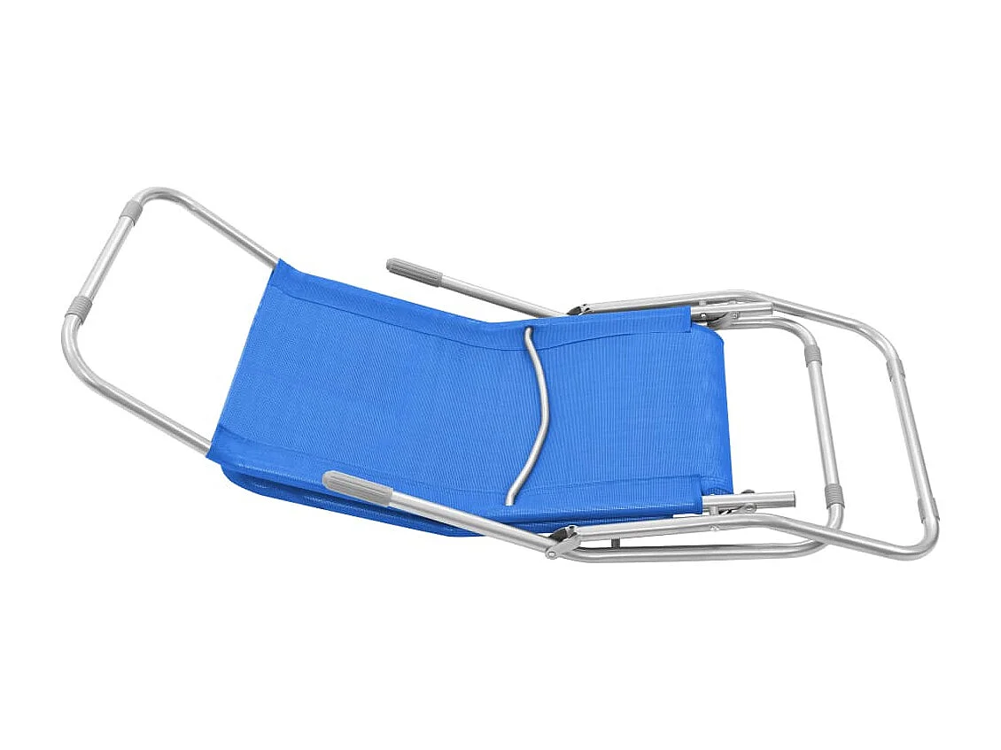 Chaises longues pliables lot de 2 Textilène Bleu