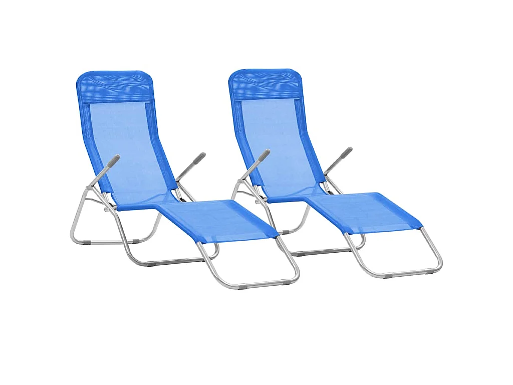 Tumbonas plegables 2 unidades textilene azul