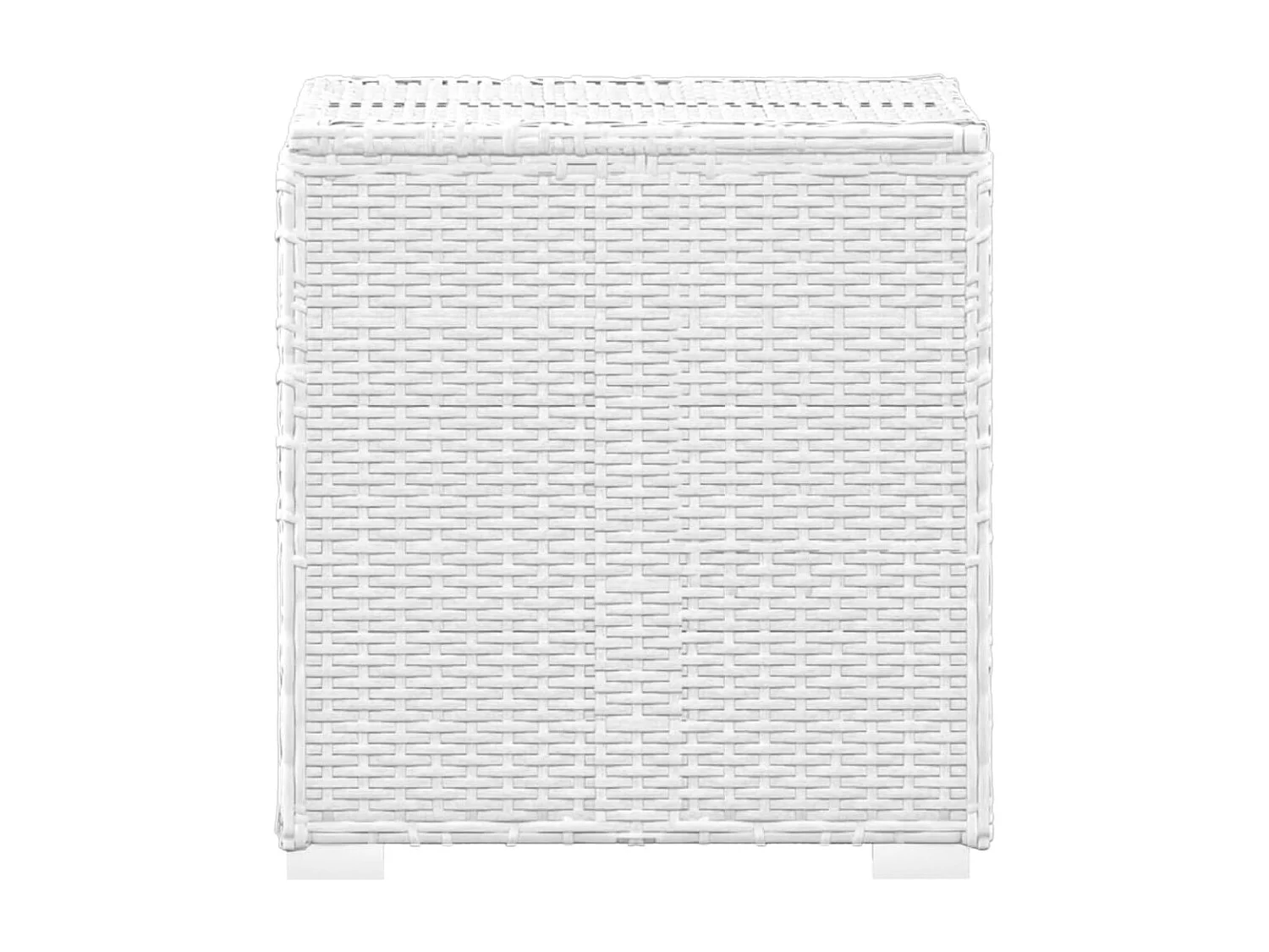 Chaises longues de jardin table à thé 3pcs Résine tressée Blanc