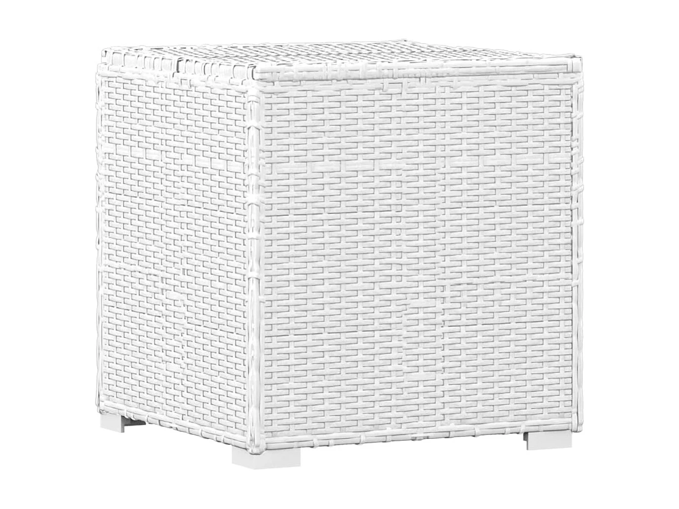 Chaises longues de jardin table à thé 3pcs Résine tressée Blanc