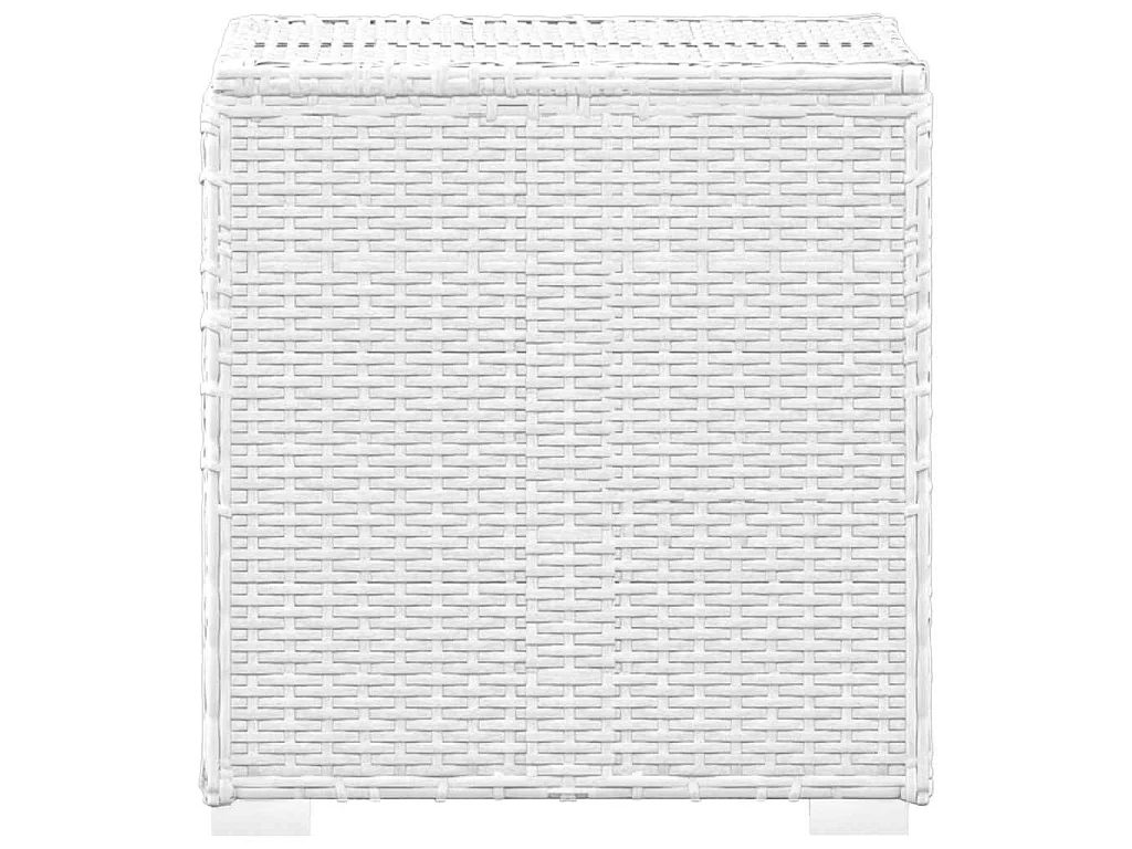 Chaises longues de jardin table à thé 3pcs Résine tressée Blanc