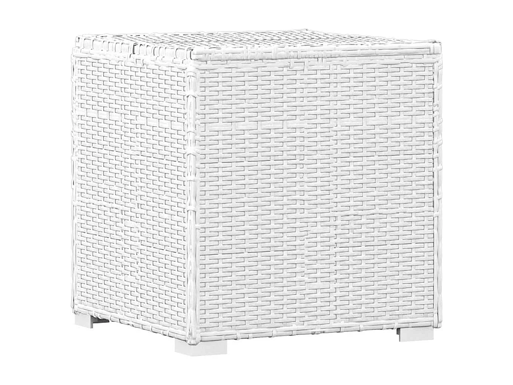 Chaises longues de jardin table à thé 3pcs Résine tressée Blanc