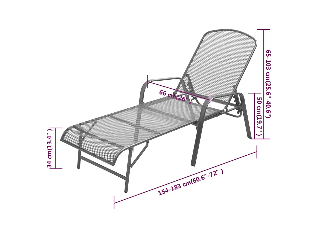 Sonnenliege Stahl Anthrazit