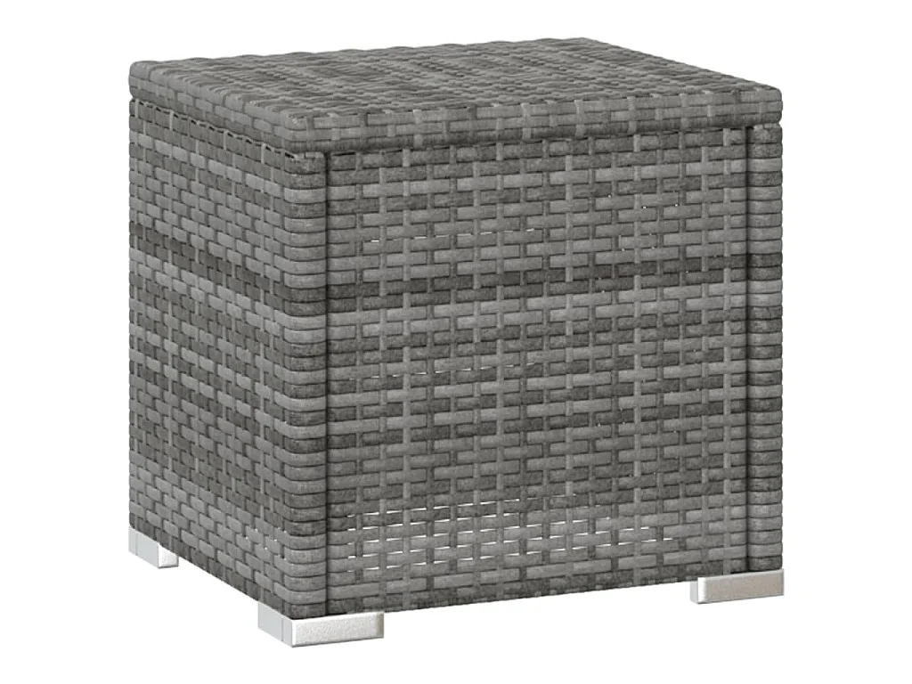 3-tlg. Garten-Sonnenliegen mit Teetisch Poly Rattan Grau
