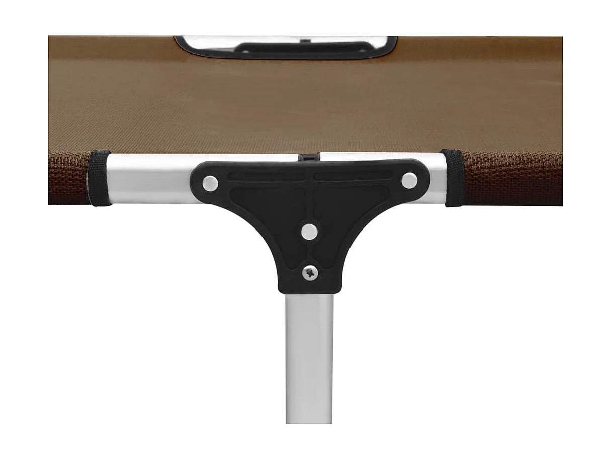 Chaise longue pliable extra haute pour seniors Marron Aluminium