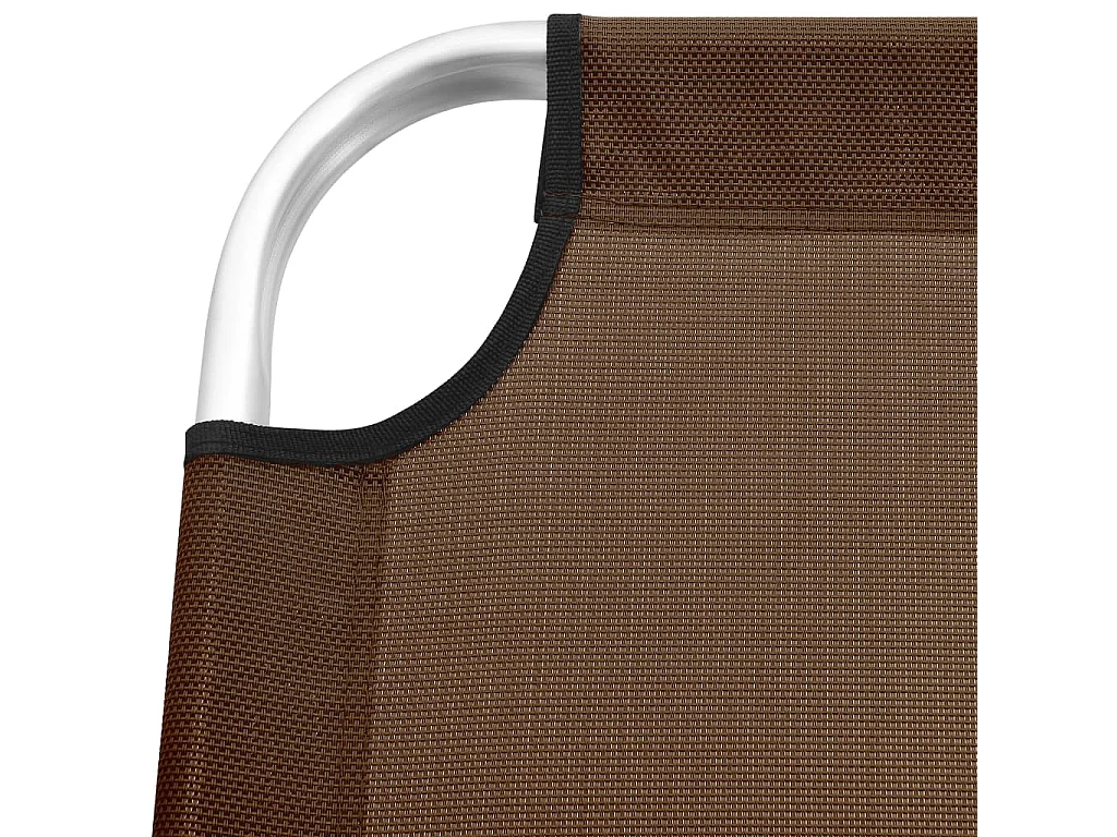 Chaise longue pliable extra haute pour seniors Marron Aluminium