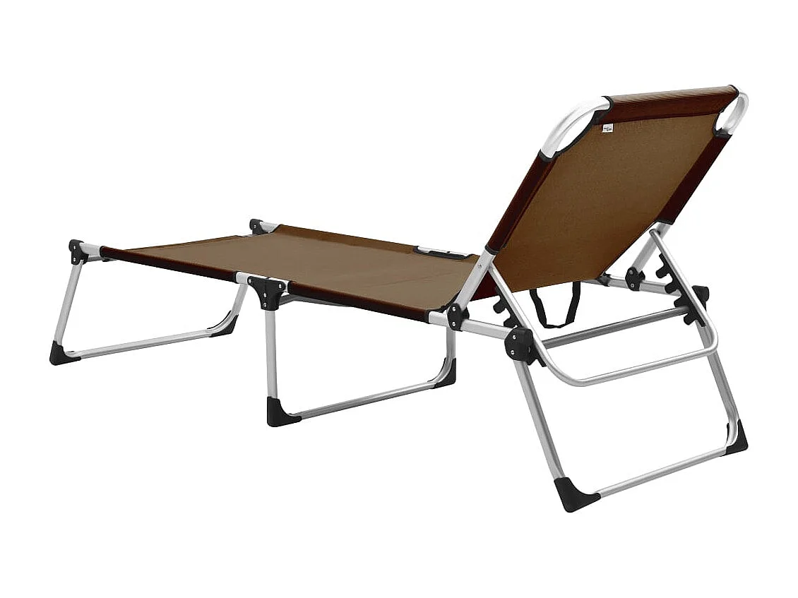 Lettino Prendisole Senior Pieghevole Alto Alluminio Marrone