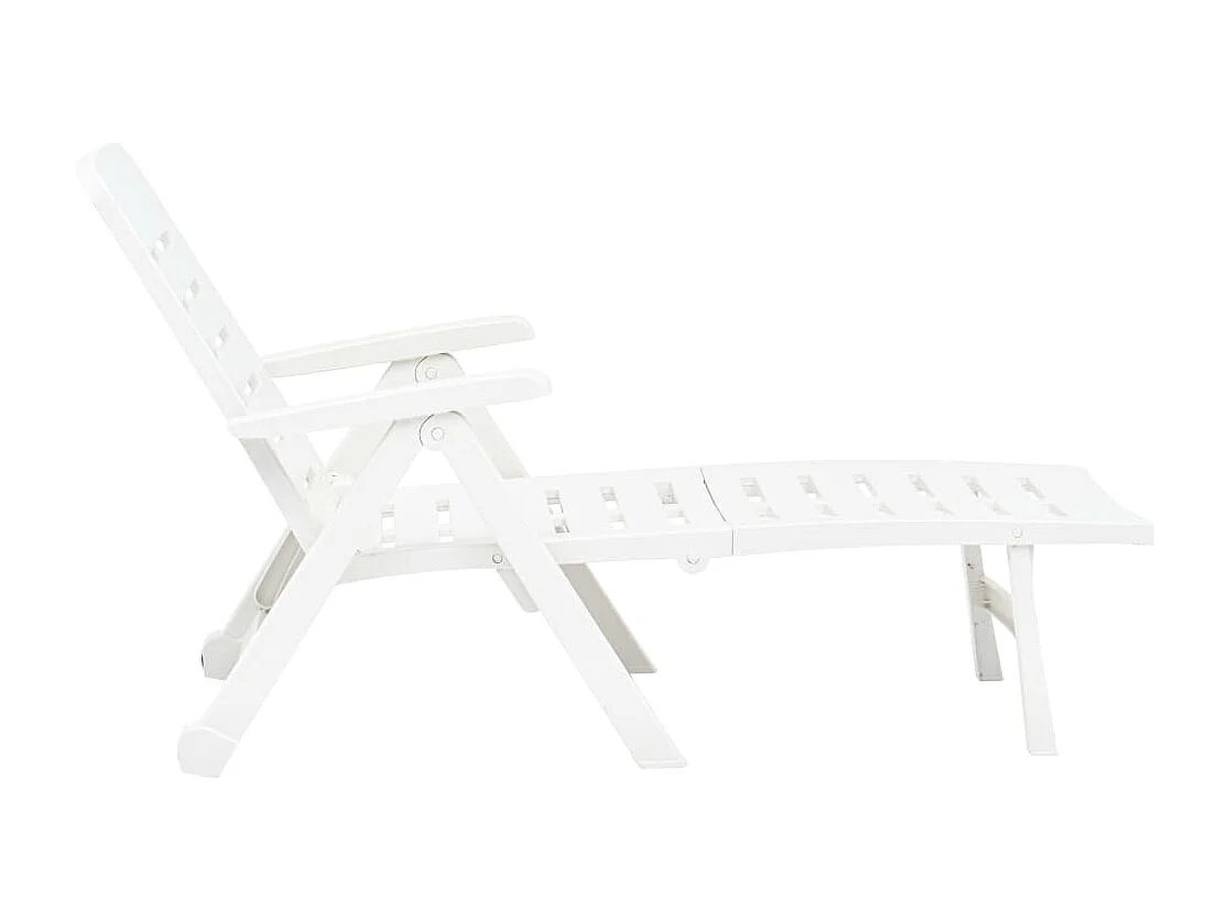 Ligbed inklapbaar kunststof wit