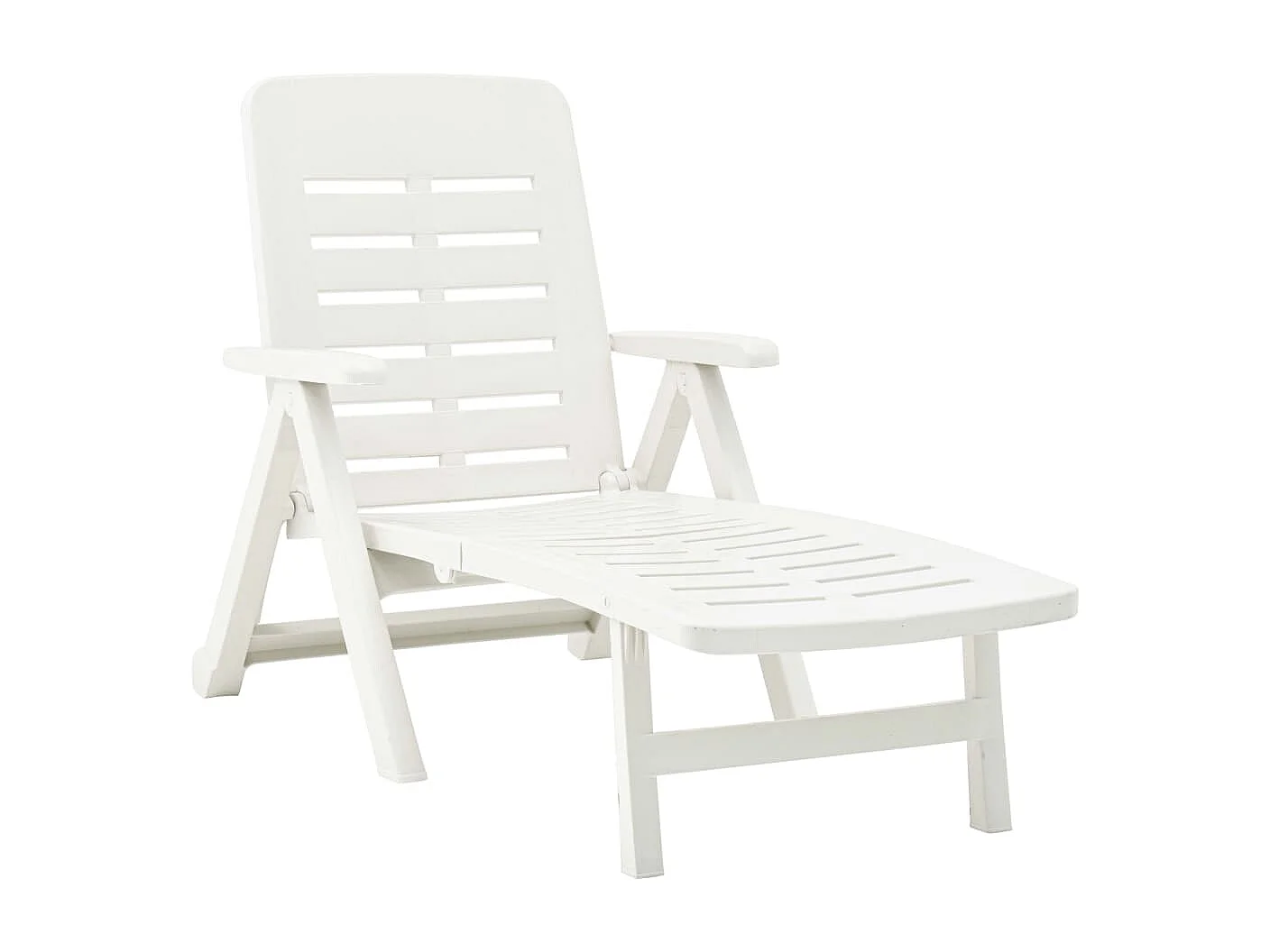 Chaise longue pliable Plastique Blanc