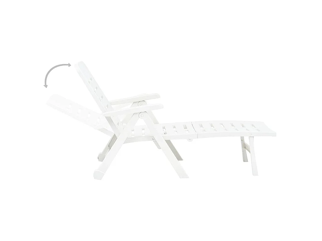 Chaise longue pliable Plastique Blanc