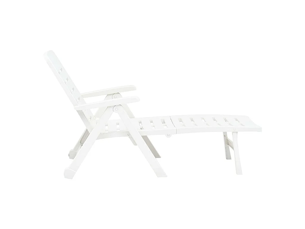 Chaise longue pliable Plastique Blanc
