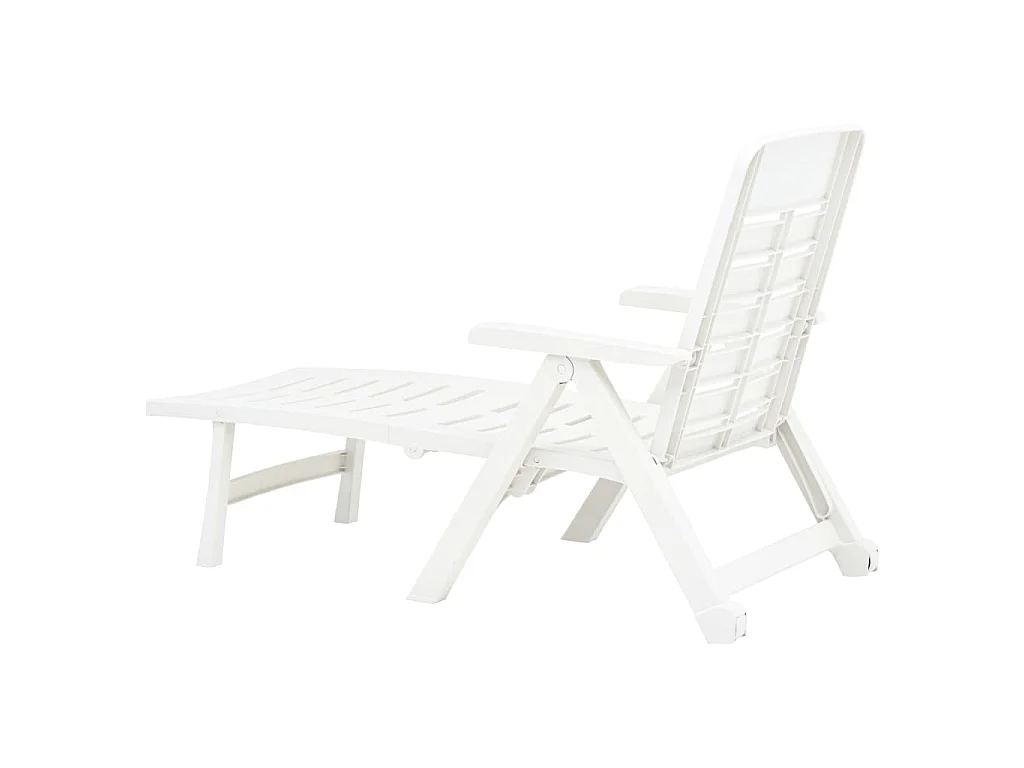Chaise longue pliable Plastique Blanc