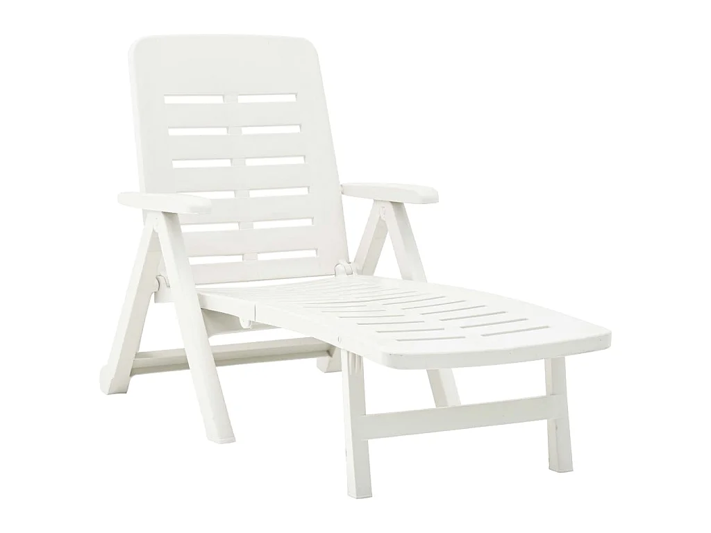 Chaise longue pliable Plastique Blanc