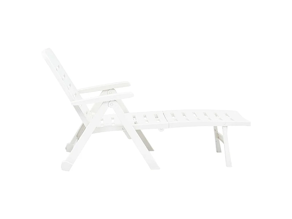 Chaise longue pliable Plastique Blanc