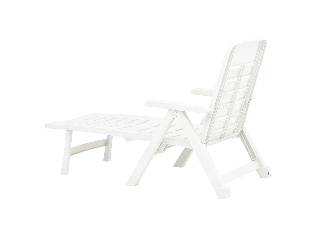 Chaise longue pliable Plastique Blanc