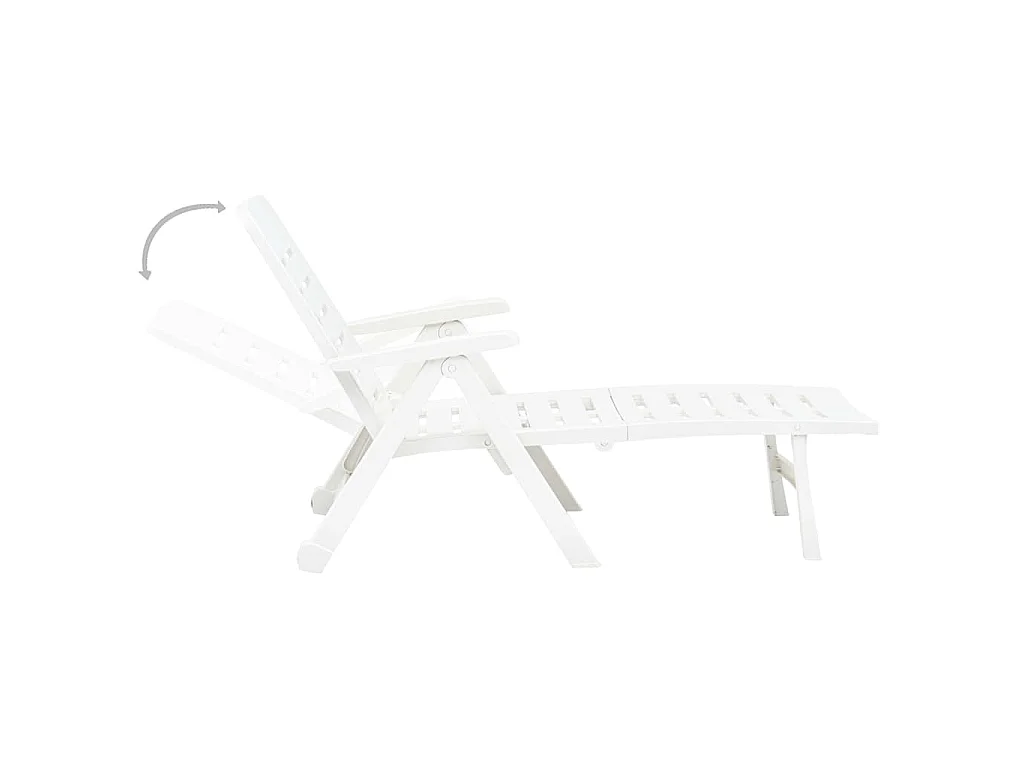 Chaise longue pliable Plastique Blanc
