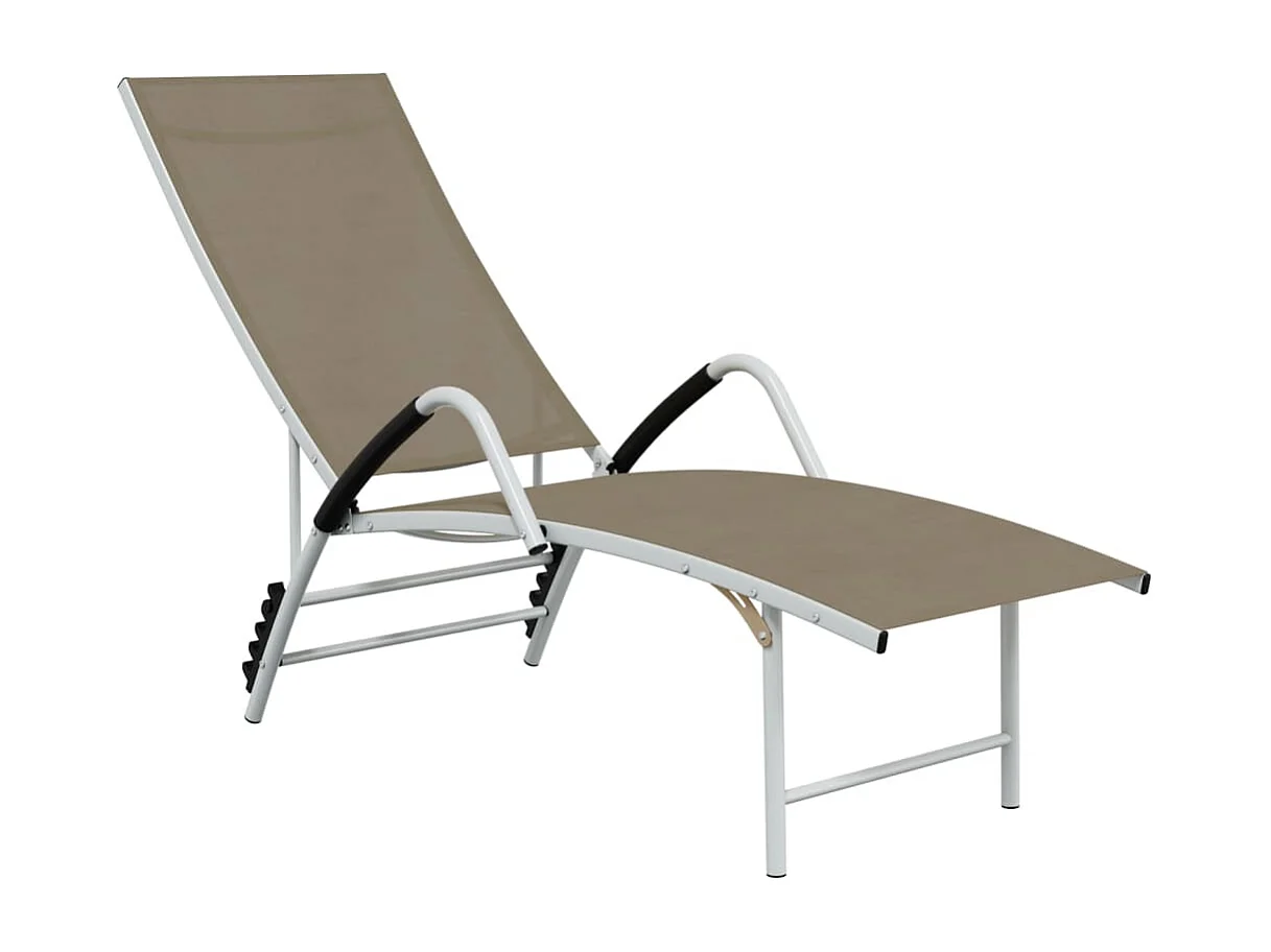 Tumbona de textilene y aluminio gris taupé