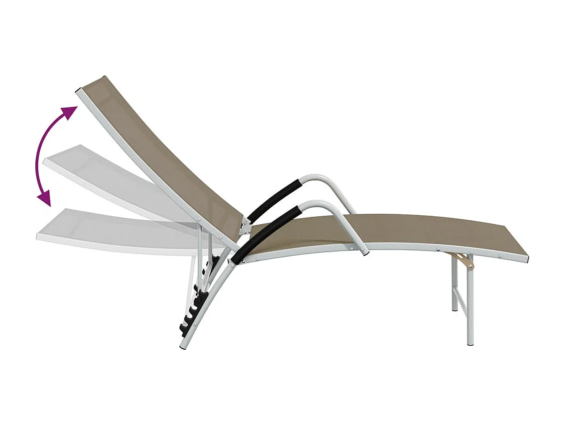 Tumbona de textilene y aluminio gris taupé