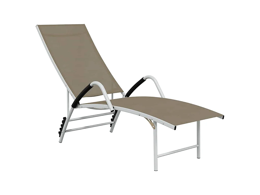 Sonnenliege Textilene und Aluminium Taupe