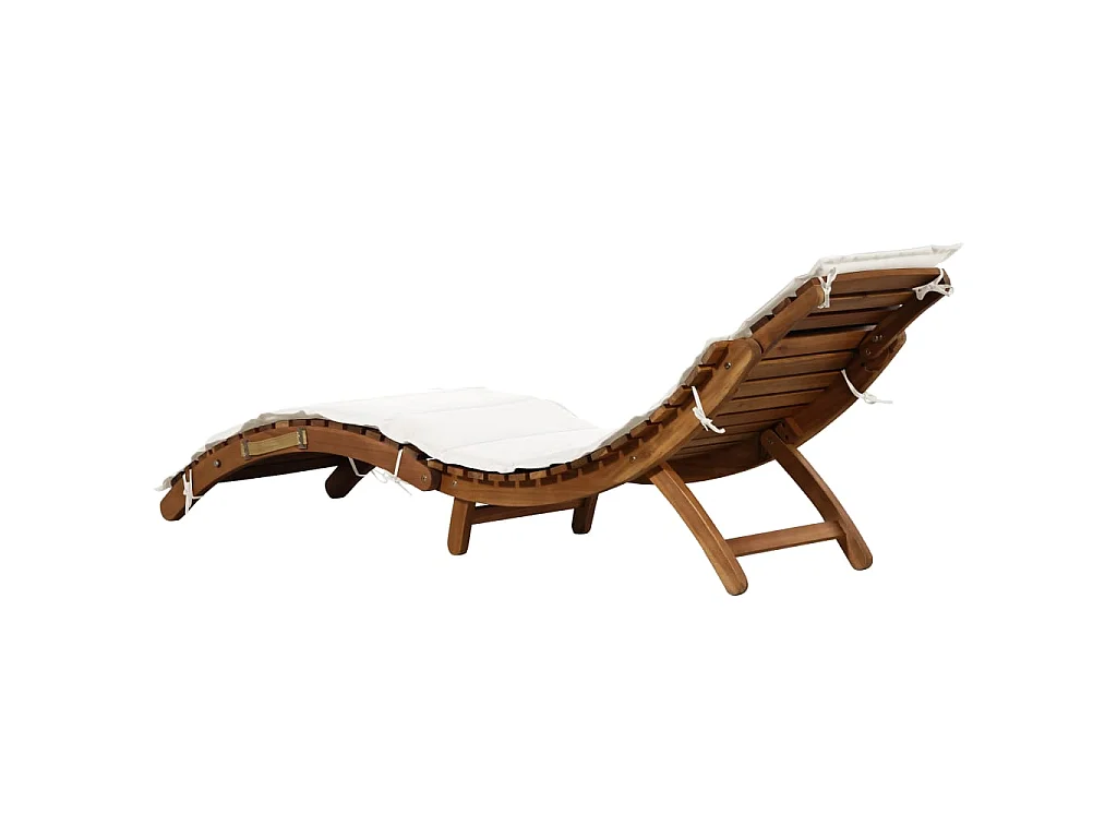 Chaises longues crème Bois d'Acacia Massif