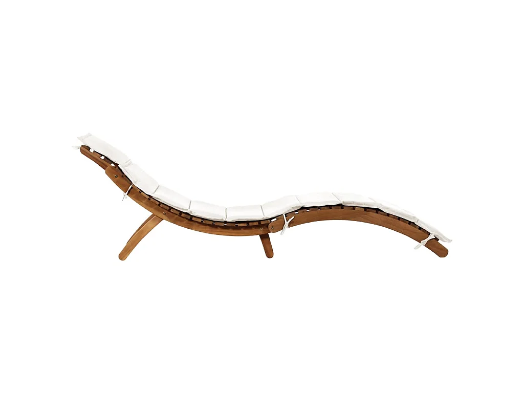 Chaises longues crème Bois d'Acacia Massif