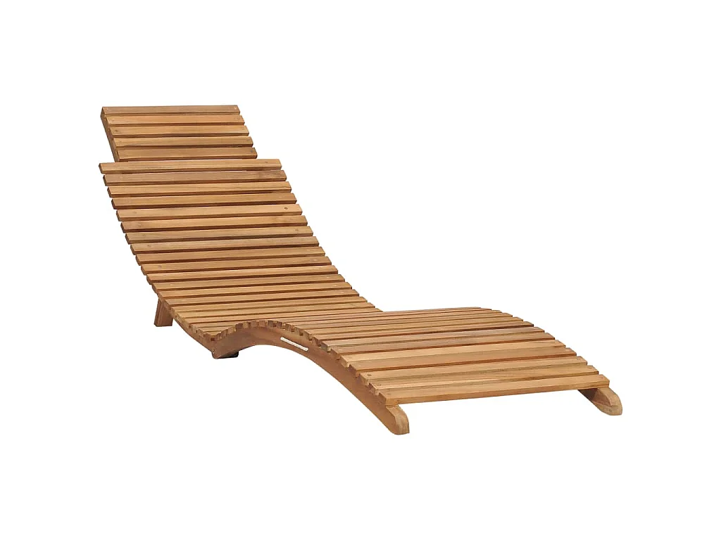 Chaise longue pliable avec table Bois de teck solide