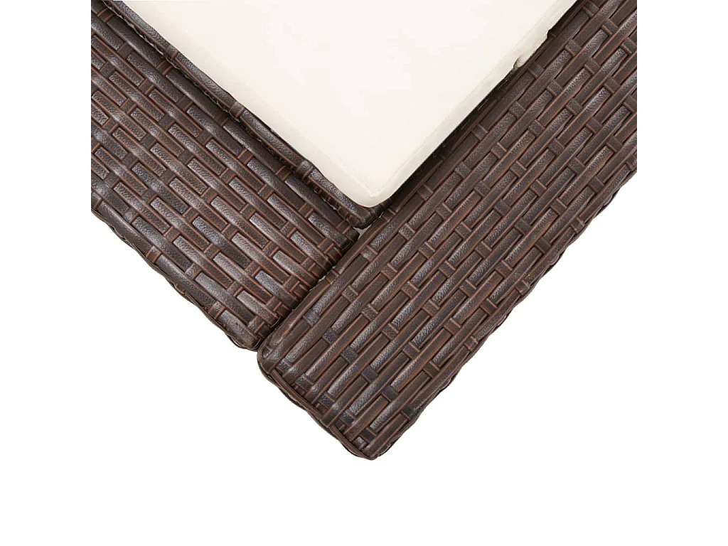 Sonnenliege mit Auflage Braun Poly Rattan