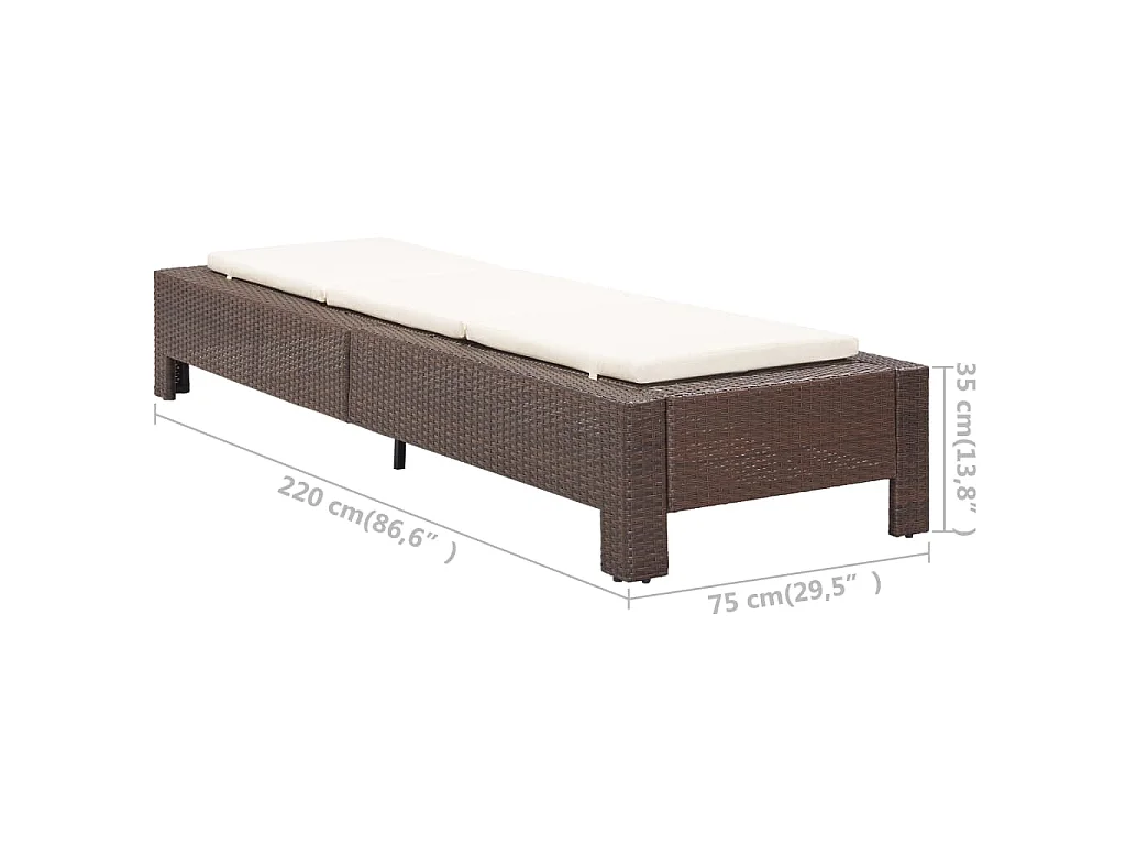 Transat avec coussin Marron Résine tressée