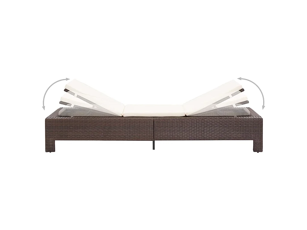 Transat avec coussin Marron Résine tressée