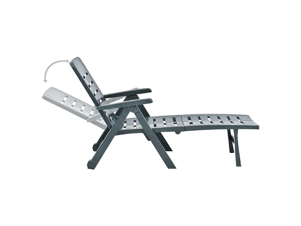 Chaise longue pliable Plastique Vert