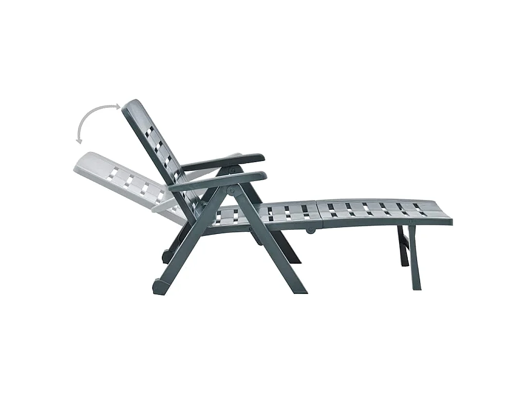 Chaise longue pliable Plastique Vert