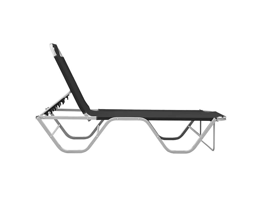 Chaise longue aluminium et textilène noir