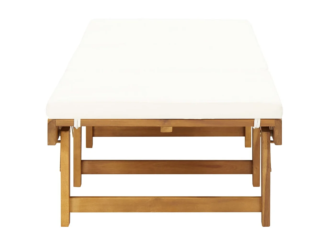 Klappbare Sonnenliege mit Auflage Akazie Massivholz