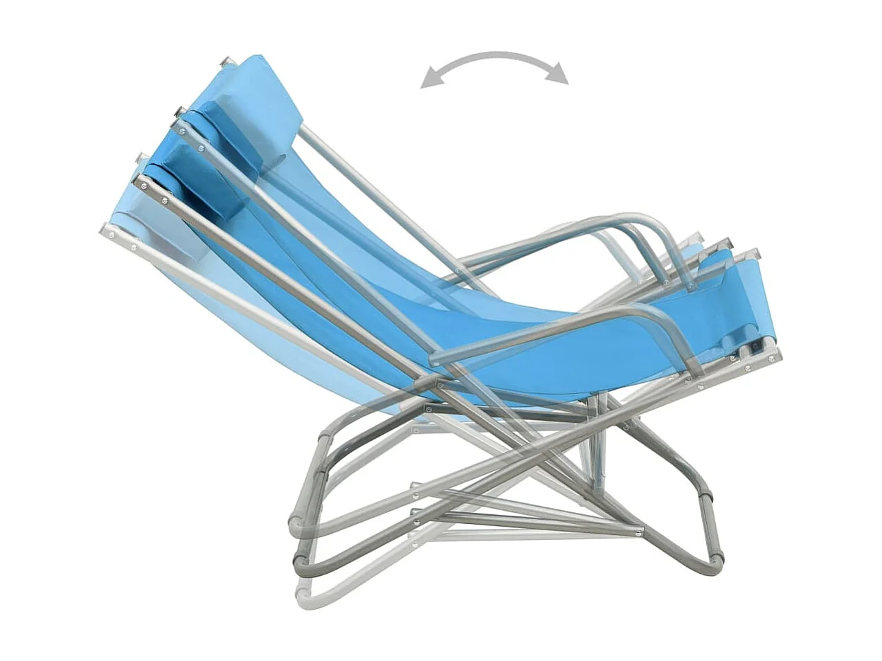 Chaises à bascule lot de 2 Acier Bleu