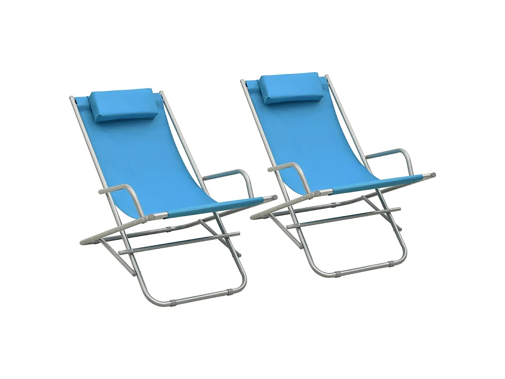 Sedie a Dondolo 2 pz in Acciaio Blu