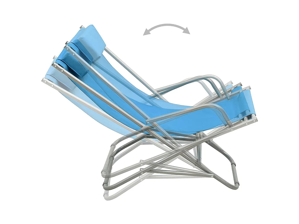 Sedie a Dondolo 2 pz in Acciaio Blu