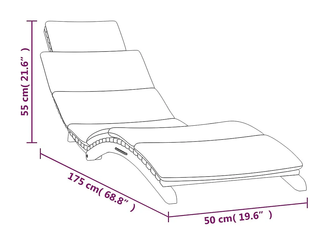 Chaises longues lot de 2 avec coussins Bois massif de teck