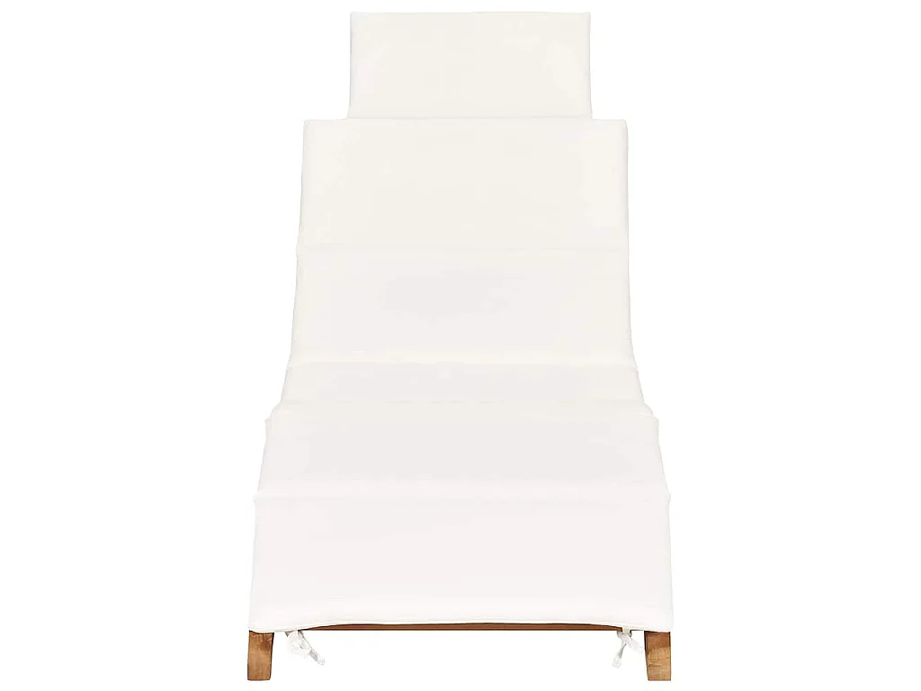 Chaises longues lot de 2 avec coussins Bois massif de teck