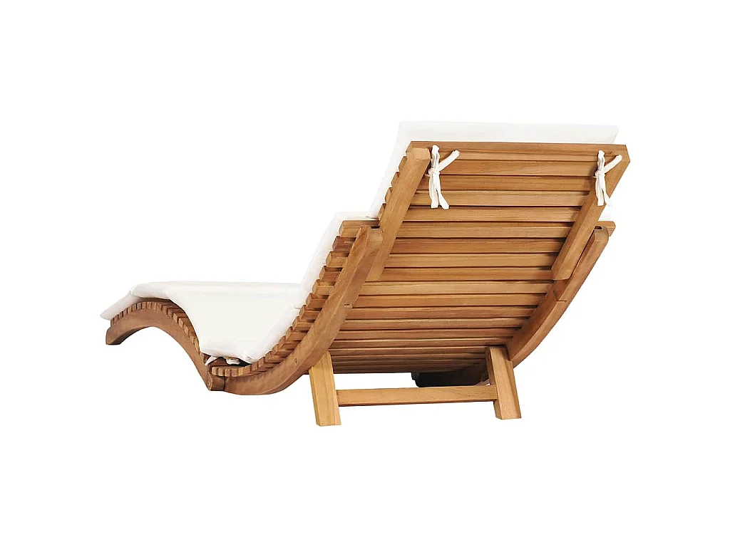 Chaises longues lot de 2 avec coussins Bois massif de teck