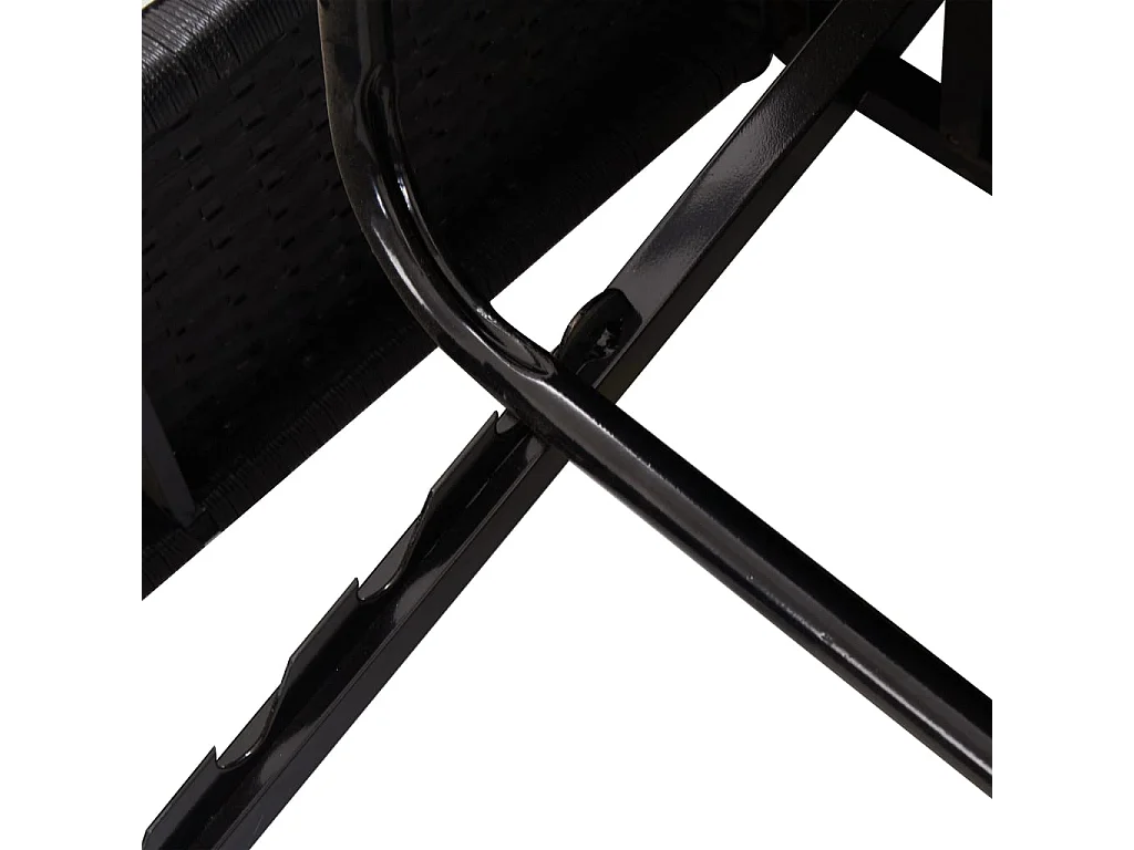 Transat convertible avec coussins Résine tressée Noir