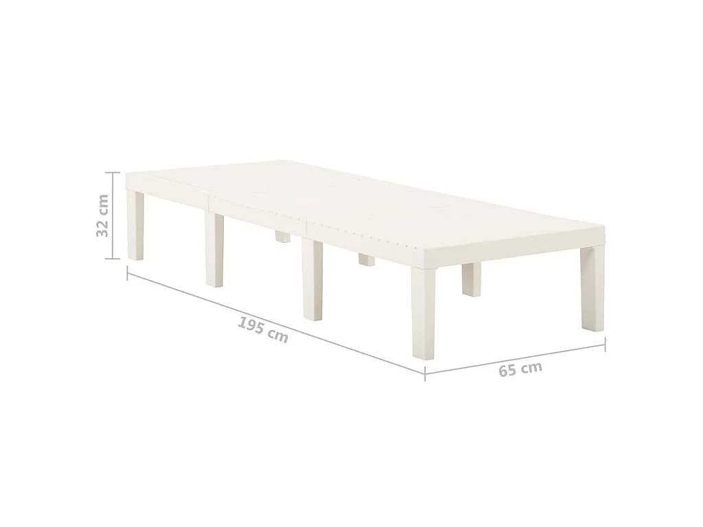 Chaise longue plastique blanc