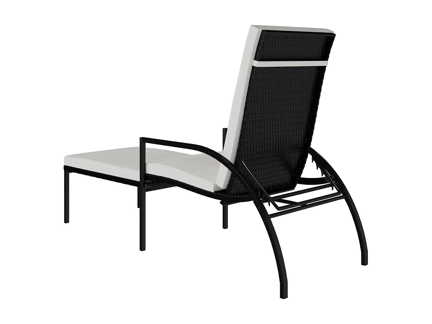 Chaises longues avec repose-pied 2 pcs Résine tressée Noir