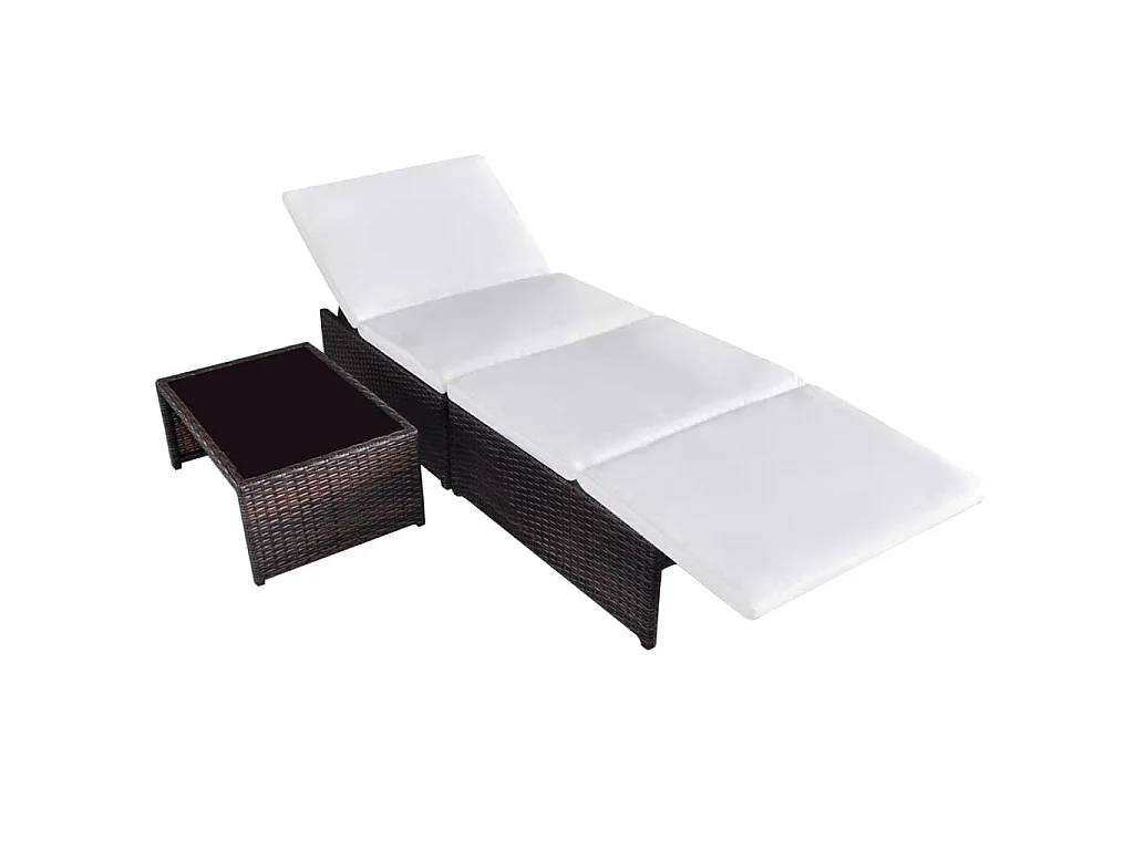 Chaises de jardin inclinables lot de 2 et table résine tressée