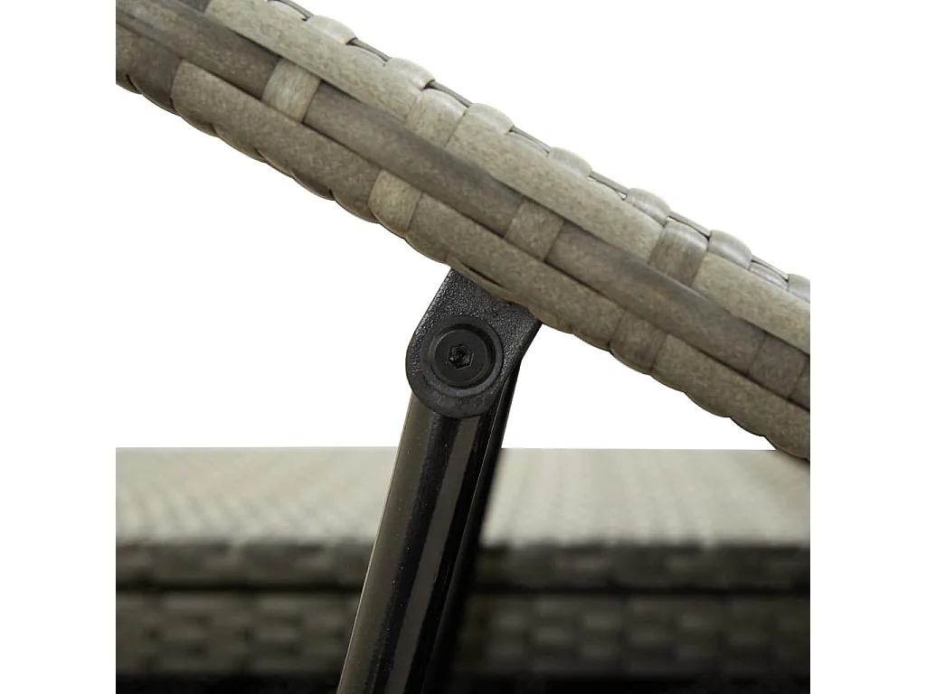 Tumbona para 2 personas con cojín ratán sintético gris